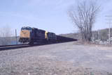 1150 hrs; I underexposed this shot of coal train V806 
eastbound